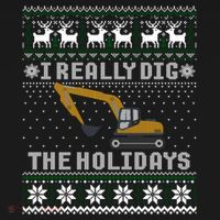 I Really Dig The Holidays Excavator Christmas Ugly Gift Women's Hoodie thumb 2