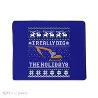 I Really Dig The Holidays Excavator Christmas Ugly Gift Mousepad thumb 0