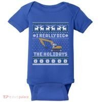 I Really Dig The Holidays Excavator Christmas Ugly Gift Baby Bodysuit thumb 0