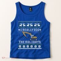 I Really Dig The Holidays Excavator Christmas Ugly Gift Tank Top thumb 2
