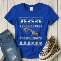 I Really Dig The Holidays Excavator Christmas Ugly Gift Women's T-Shirt thumb 3