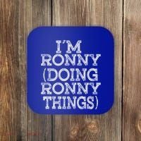 I'm Ronny Doing Ronny Things Family Reunion First Name Gift Coaster thumb 0