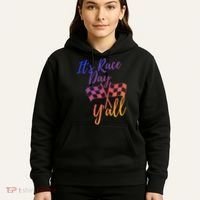Its Race Day Yall Checkered Flag American Flag Race Hoodie thumb 5