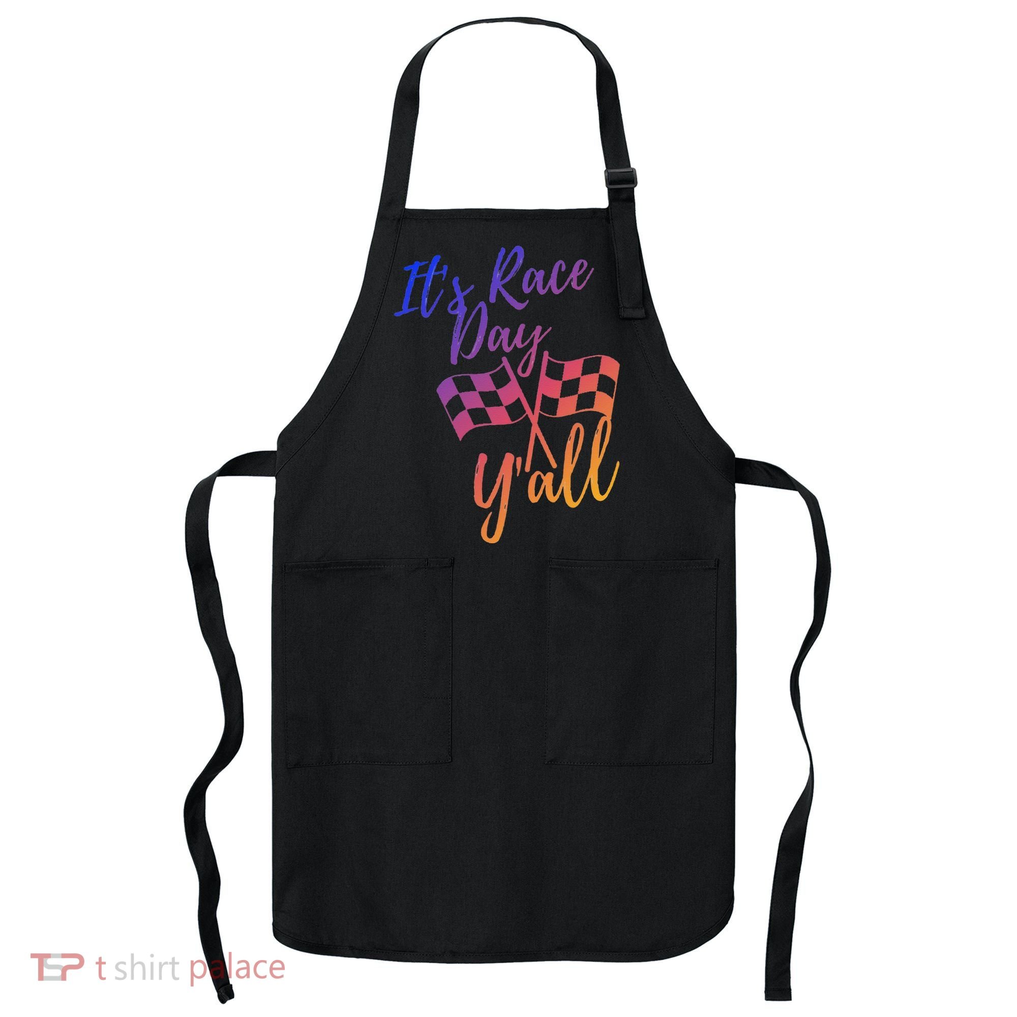 Its Race Day Yall Checkered Flag American Flag Race Apron