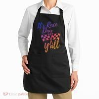 Its Race Day Yall Checkered Flag American Flag Race Apron thumb 2