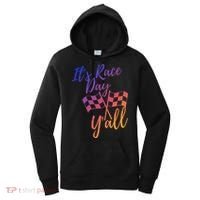 Its Race Day Yall Checkered Flag American Flag Race Women's Hoodie thumb 0