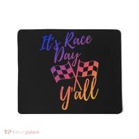 Its Race Day Yall Checkered Flag American Flag Race Mousepad thumb 0