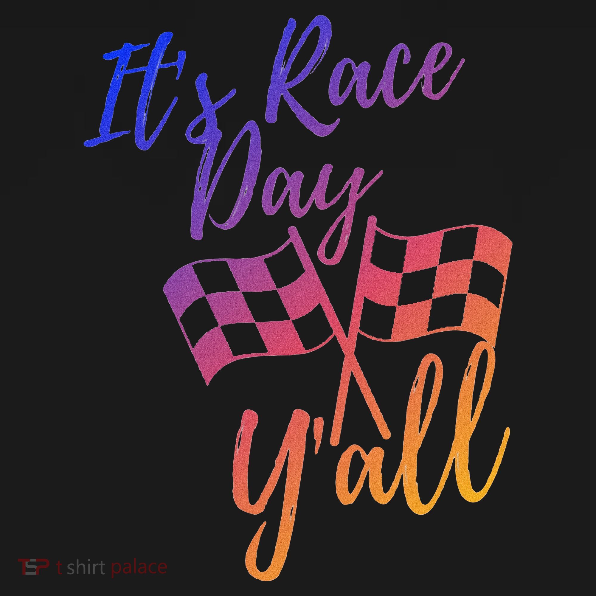 Its Race Day Yall Checkered Flag American Flag Race Women's Tank Top
