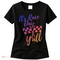 Its Race Day Yall Checkered Flag American Flag Race Women's T-Shirt thumb 0