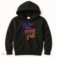 Its Race Day Yall Checkered Flag American Flag Race Kids Hoodie thumb 0