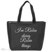 I'M ROBIN DOING ROBIN THINGS Funny Birthday Name Gift Idea Tote Bag thumb 0