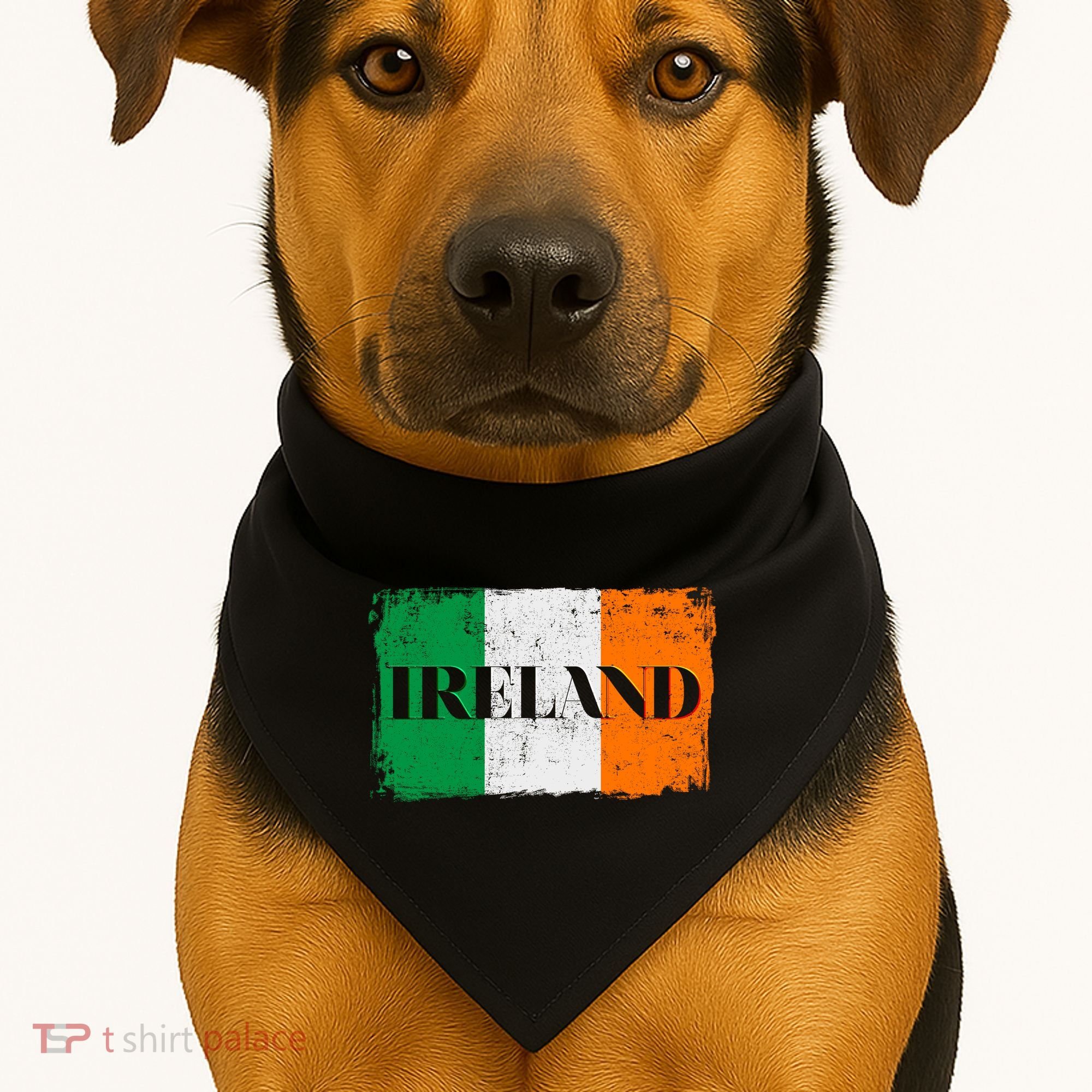 Ireland Grunge Flag USA-Made Doggie Bandana