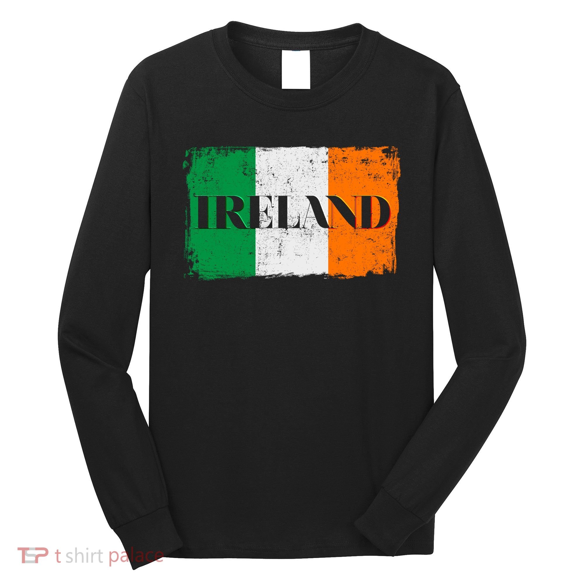 Ireland Grunge Flag Long Sleeve Shirt