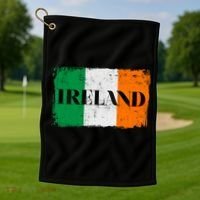 Ireland Grunge Flag Golf Towel thumb 1