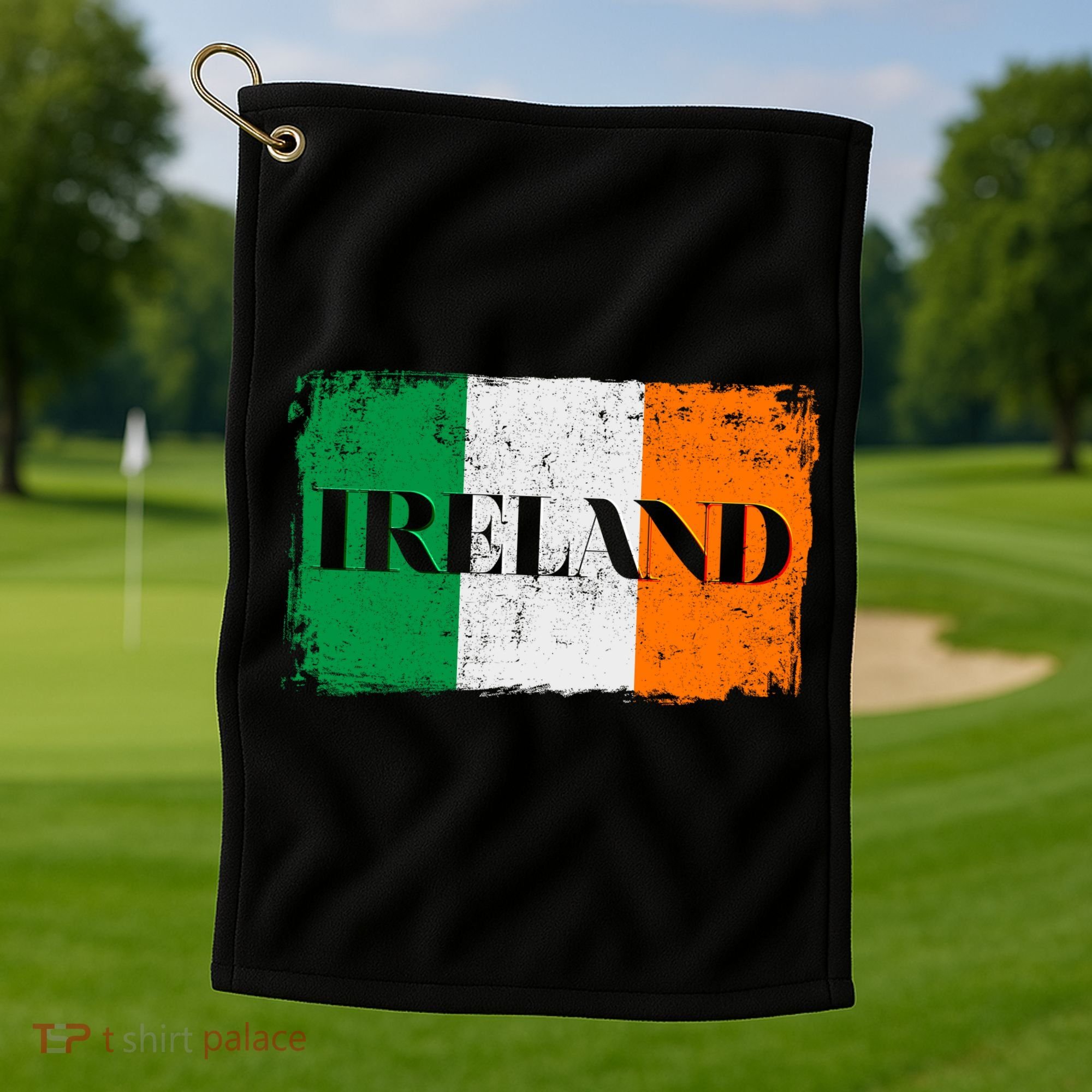 Ireland Grunge Flag Golf Towel