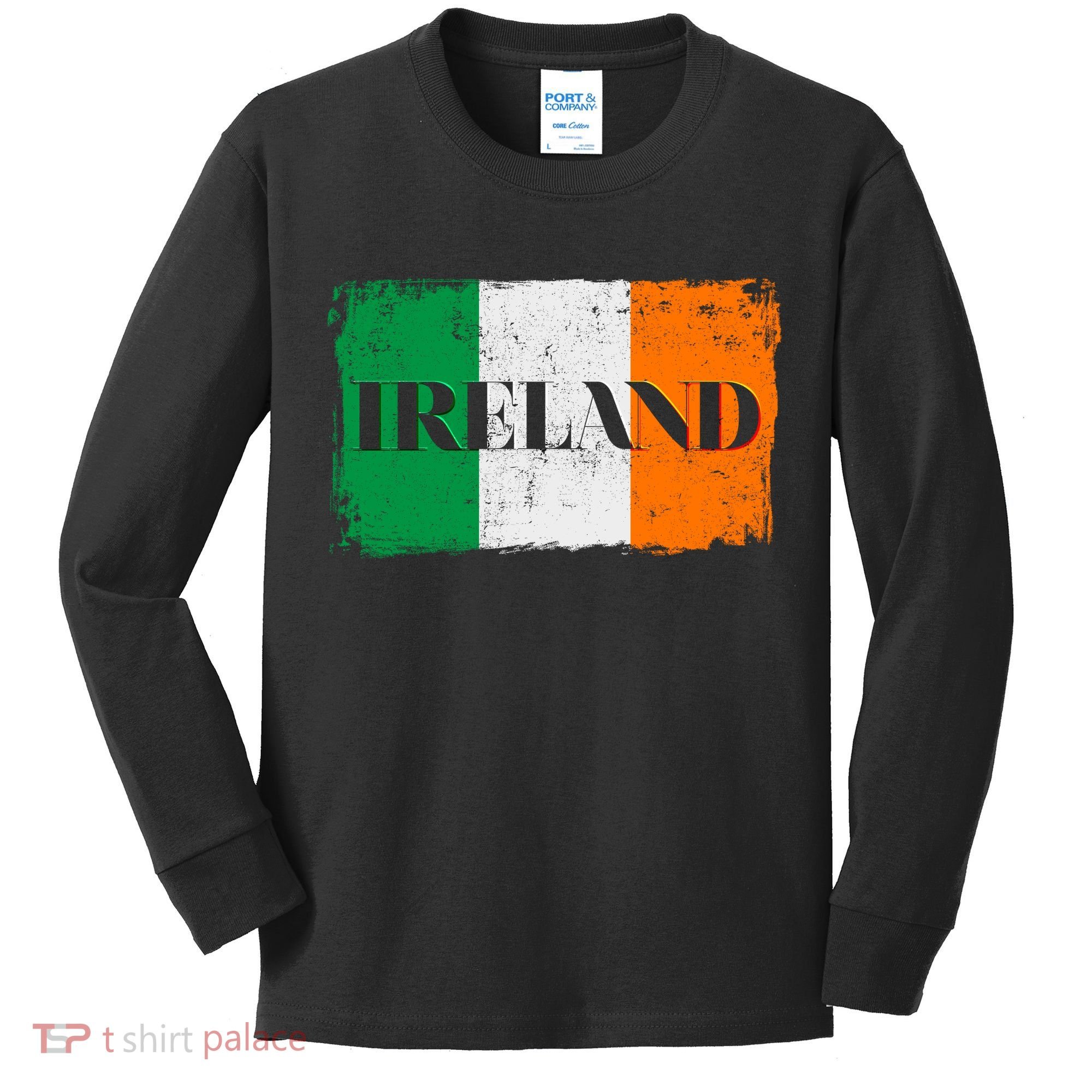Ireland Grunge Flag Kids Long Sleeve Shirt