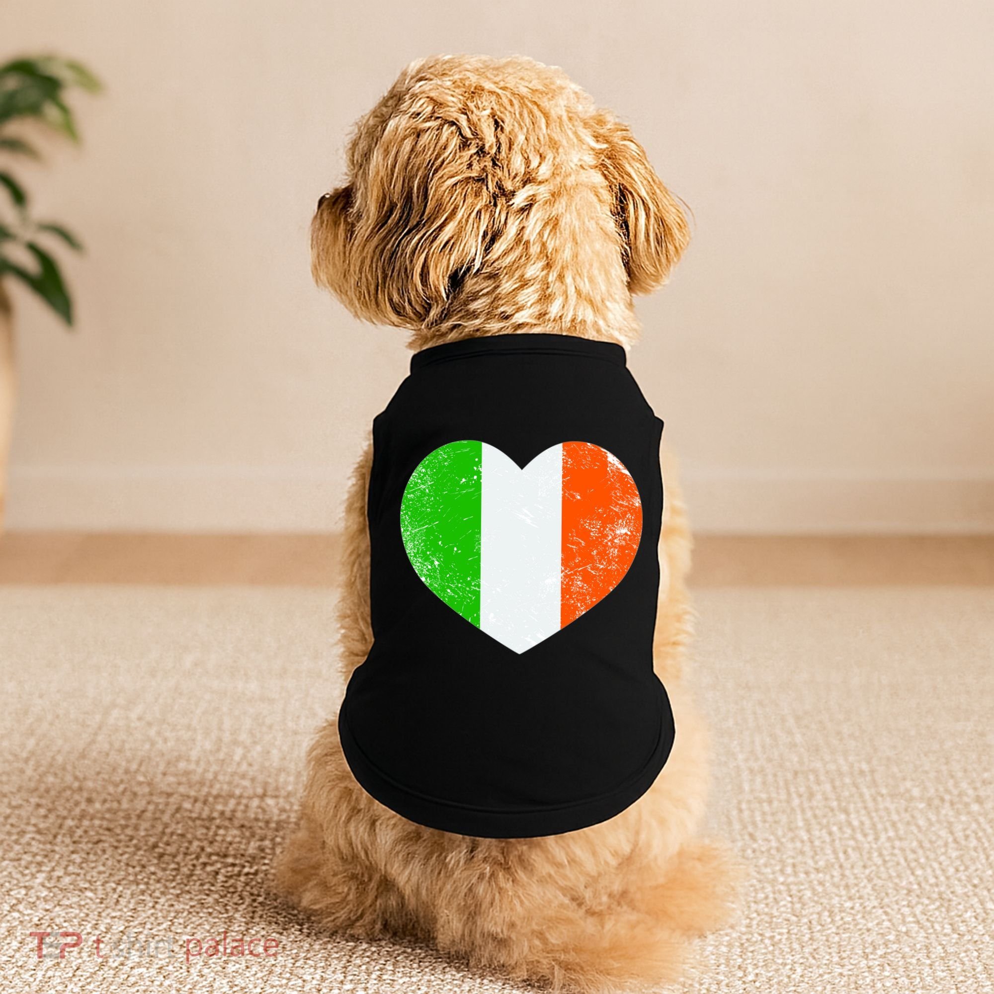 Ireland heart retro flag - St Patricks Day Doggie Tank