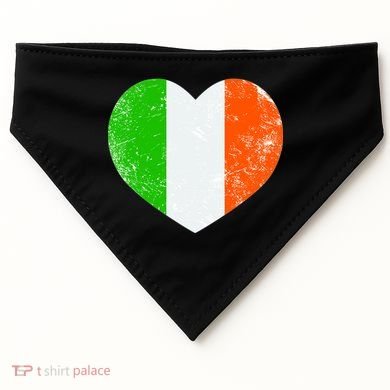 Ireland heart retro flag - St Patricks Day USA-Made Doggie Bandana
