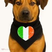 Ireland heart retro flag - St Patricks Day USA-Made Doggie Bandana thumb 1