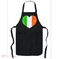Ireland heart retro flag - St Patricks Day Apron thumb 0