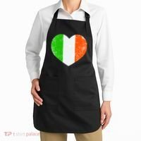 Ireland heart retro flag - St Patricks Day Apron thumb 2