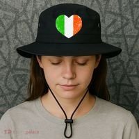 Ireland heart retro flag - St Patricks Day Bucket Hat thumb 3