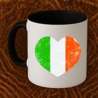 Ireland heart retro flag - St Patricks Day Coffee Mug thumb 2