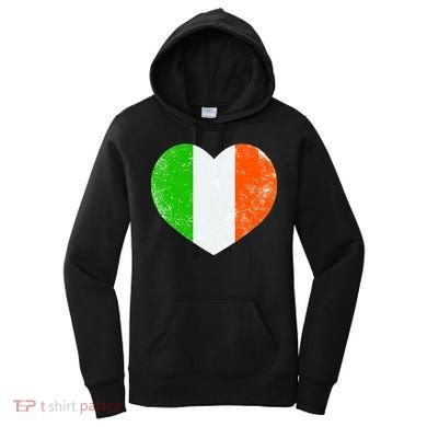 Ireland heart retro flag - St Patricks Day Women's Hoodie