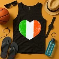 Ireland heart retro flag - St Patricks Day Tank Top thumb 4