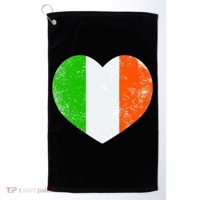 Ireland heart retro flag - St Patricks Day Golf Towel