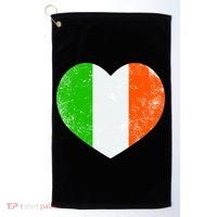 Ireland heart retro flag - St Patricks Day Golf Towel thumb 0