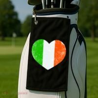 Ireland heart retro flag - St Patricks Day Golf Towel thumb 2