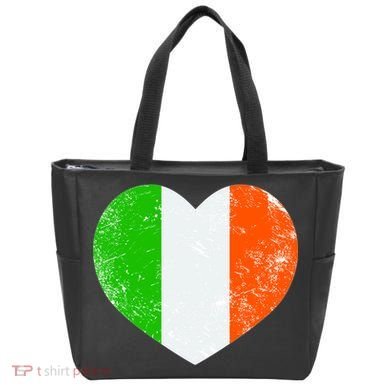 Ireland heart retro flag - St Patricks Day Tote Bag