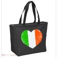 Ireland heart retro flag - St Patricks Day Tote Bag thumb 2