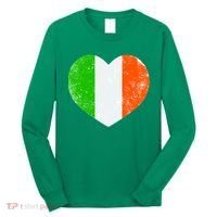 Ireland heart retro flag - St Patricks Day Long Sleeve Shirt thumb 0