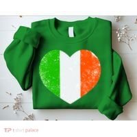 Ireland heart retro flag - St Patricks Day Sweatshirt thumb 2
