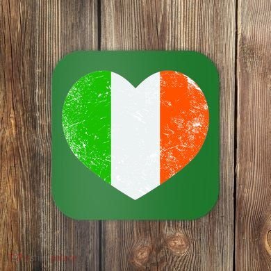 Ireland heart retro flag - St Patricks Day Coaster