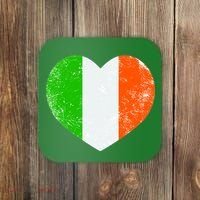 Ireland heart retro flag - St Patricks Day Coaster thumb 0