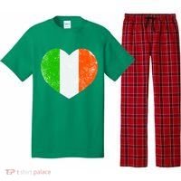 Ireland heart retro flag - St Patricks Day Pajama Set thumb 0