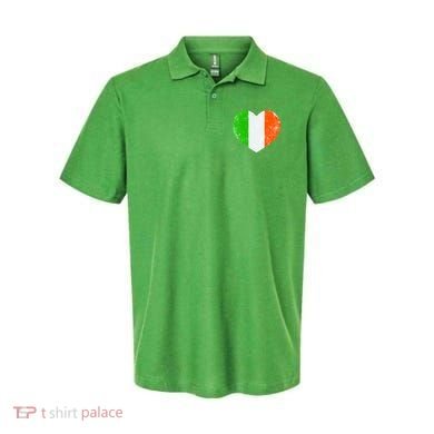 Ireland heart retro flag - St Patricks Day Polo
