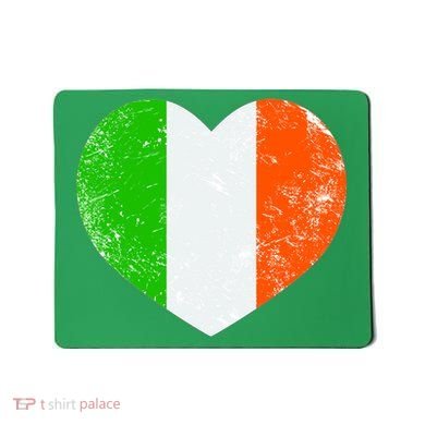 Ireland heart retro flag - St Patricks Day Mousepad