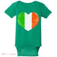 Ireland heart retro flag - St Patricks Day Baby Bodysuit thumb 0