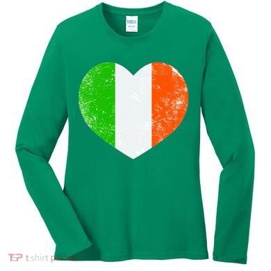 Ireland heart retro flag - St Patricks Day Women's Long Sleeve Shirt
