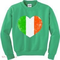 Ireland heart retro flag - St Patricks Day Kids Sweatshirt thumb 0