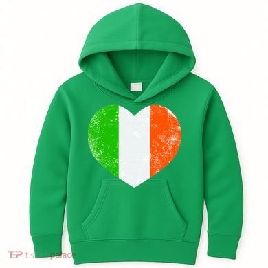 Ireland heart retro flag - St Patricks Day Kids Hoodie