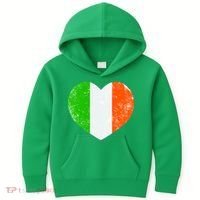 Ireland heart retro flag - St Patricks Day Kids Hoodie thumb 0