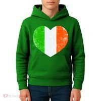 Ireland heart retro flag - St Patricks Day Kids Hoodie thumb 4