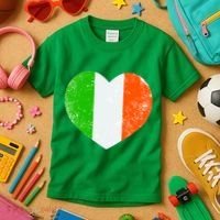 Ireland heart retro flag - St Patricks Day Kids T-Shirt thumb 3