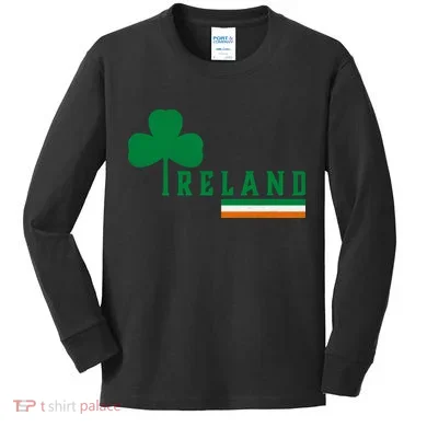 Ireland Irish Clover Kids Long Sleeve Shirt