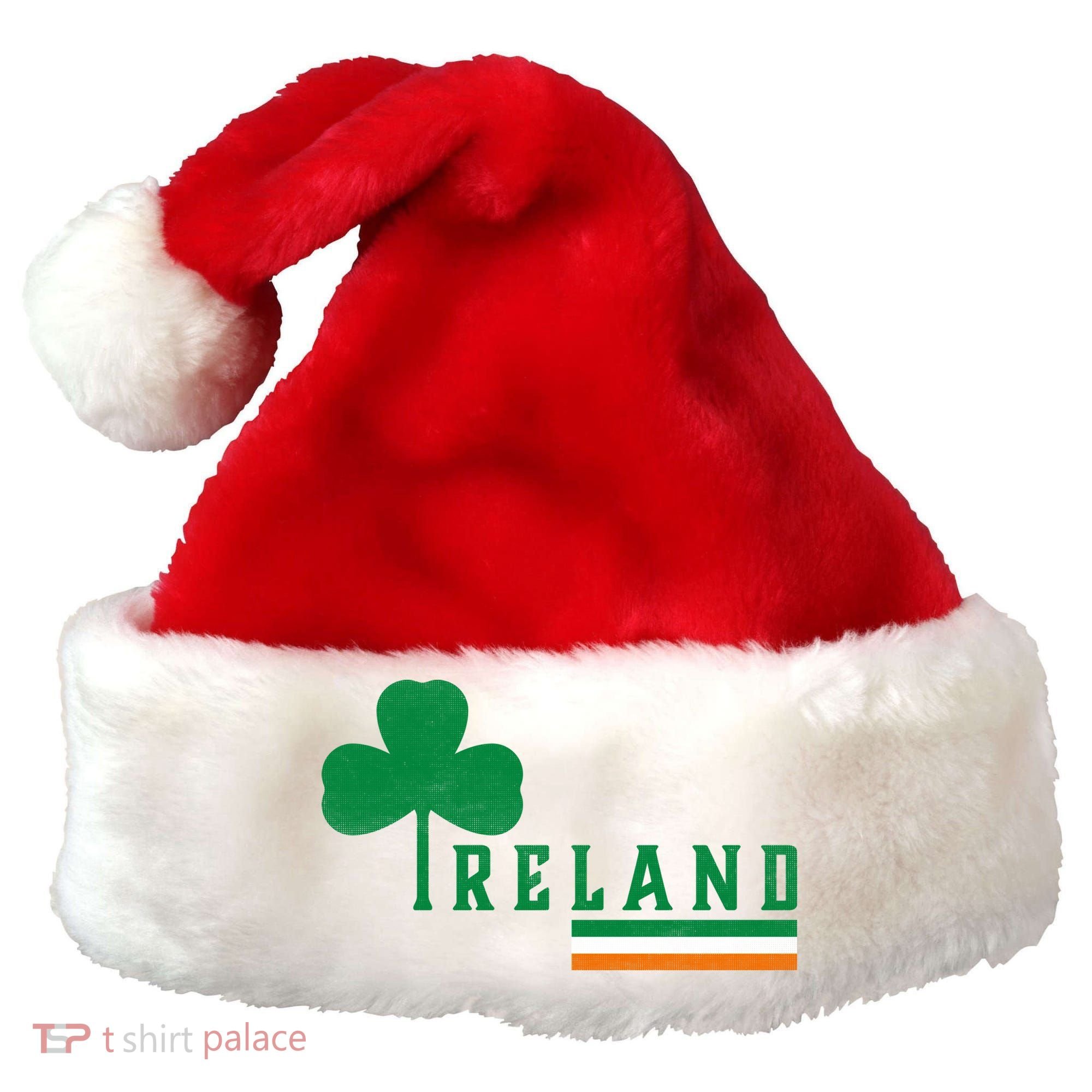 Ireland Irish Clover Santa Hat
